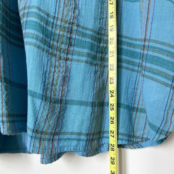 NWT Anthropologie Pilcro The Serena Surf Plaid Popover Top Womens Large Blue - Picture 6 of 13